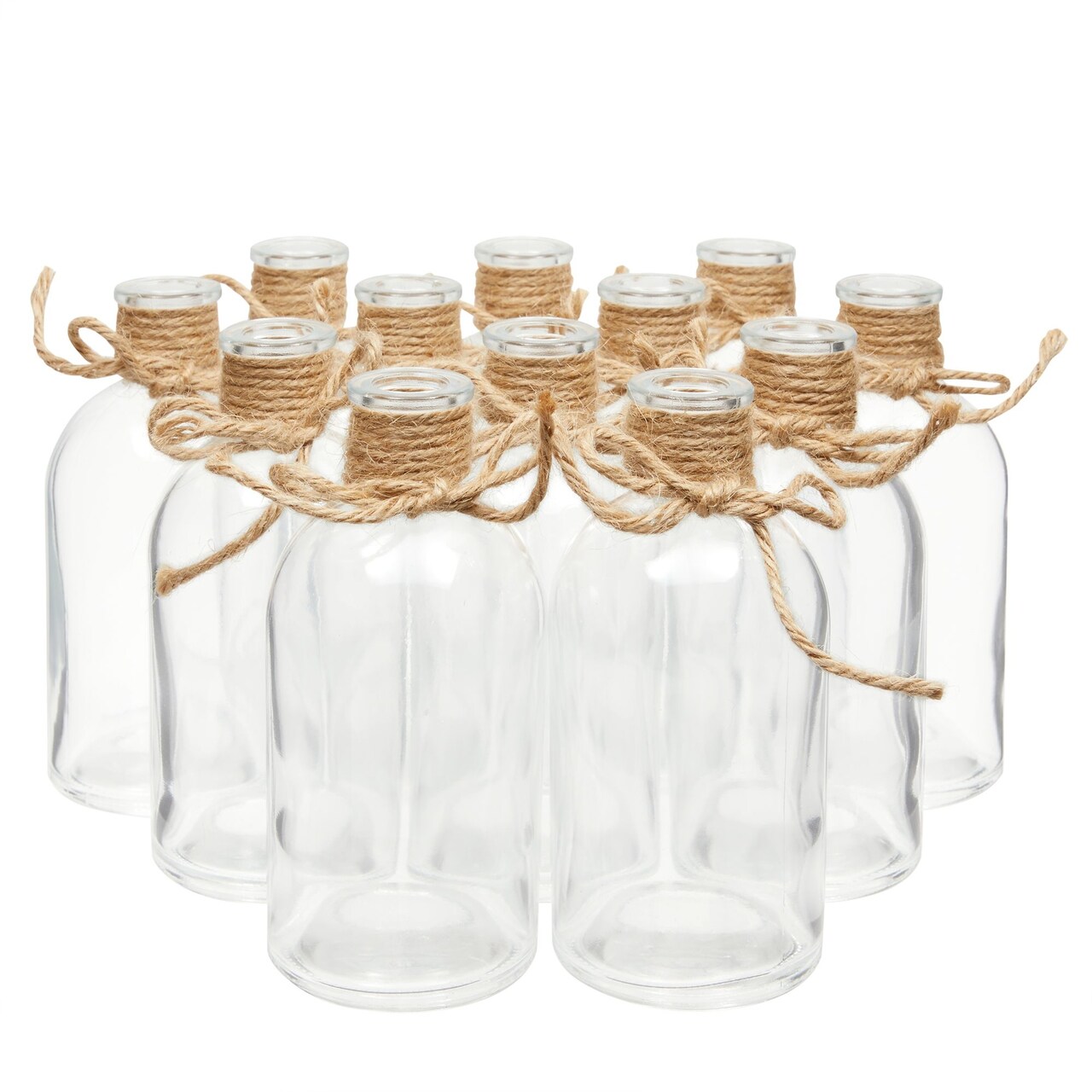 Farmlyn Creek Set of 12 Glass Bud Vases - Small Glass Vases for Flowers, Centerpieces, Party Décor (2.5 In x 5.2 In)